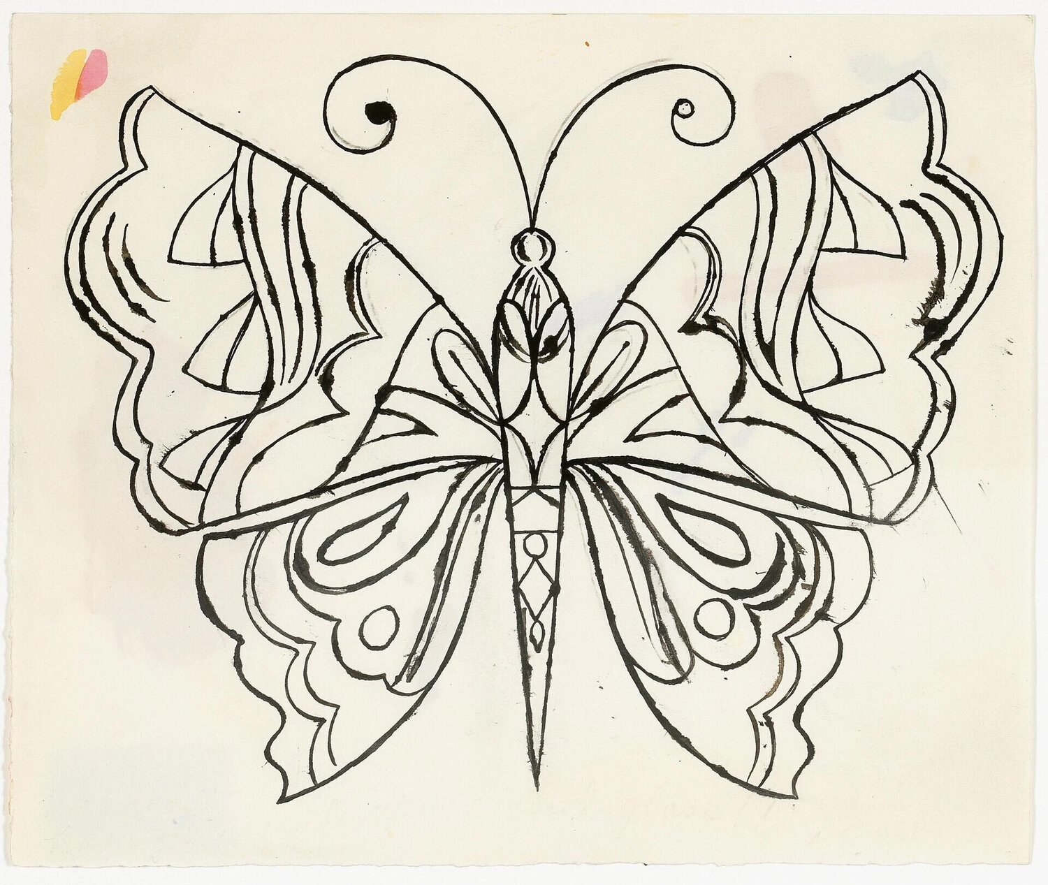 Large Butterfly Andy Warhol Werk op papier te koop