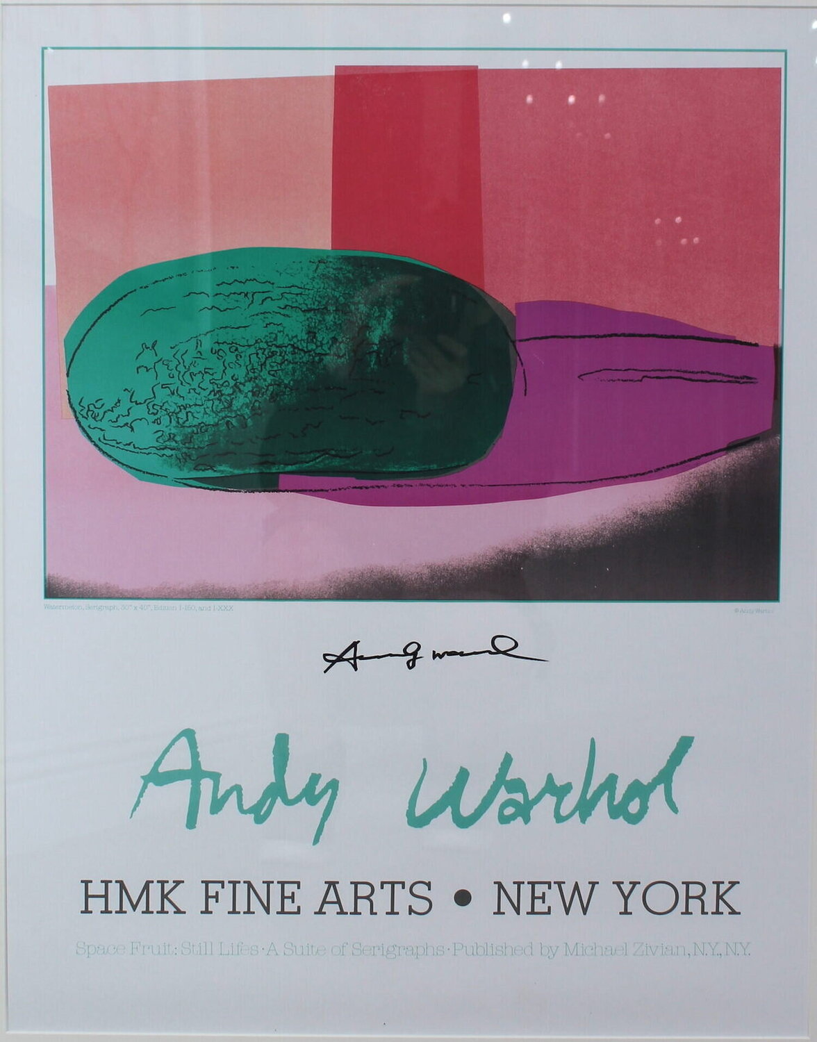 Space Fruits Poster (Watermelon) Andy Warhol Stampa in vendita
