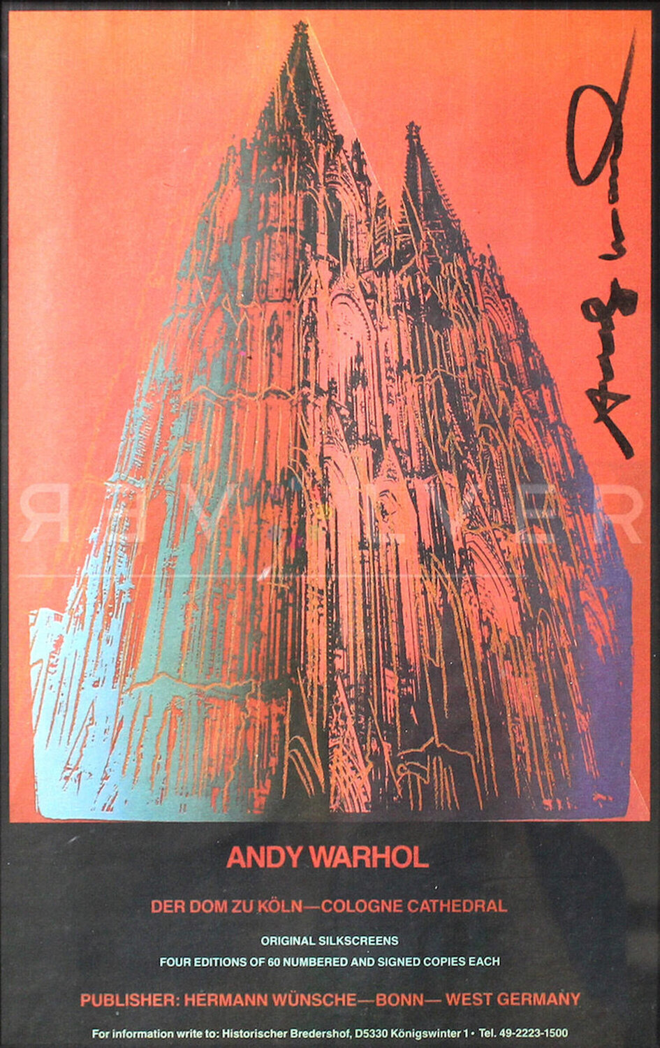Cologne Cathedral Poster (Signed) Andy Warhol Stampa in vendita