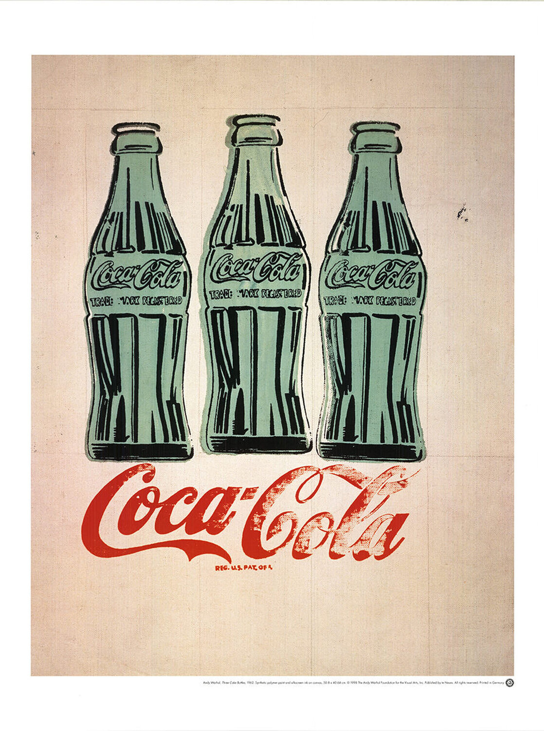 Three Coke Bottles Andy Warhol Stampa in vendita