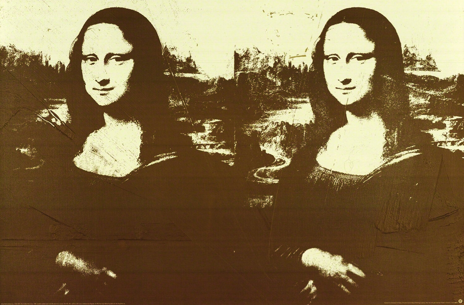 Two Golden Mona Lisas Andy Warhol Afdruk te koop