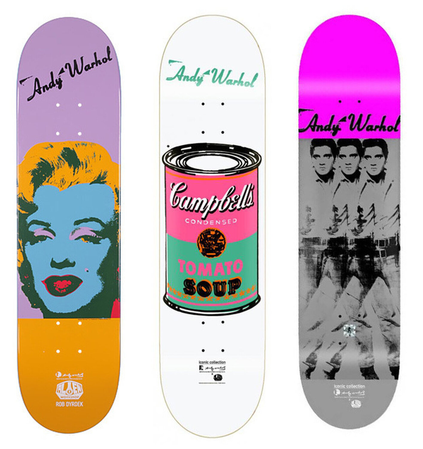 Skateboard set of 3 Andy Warhol Stampa in vendita