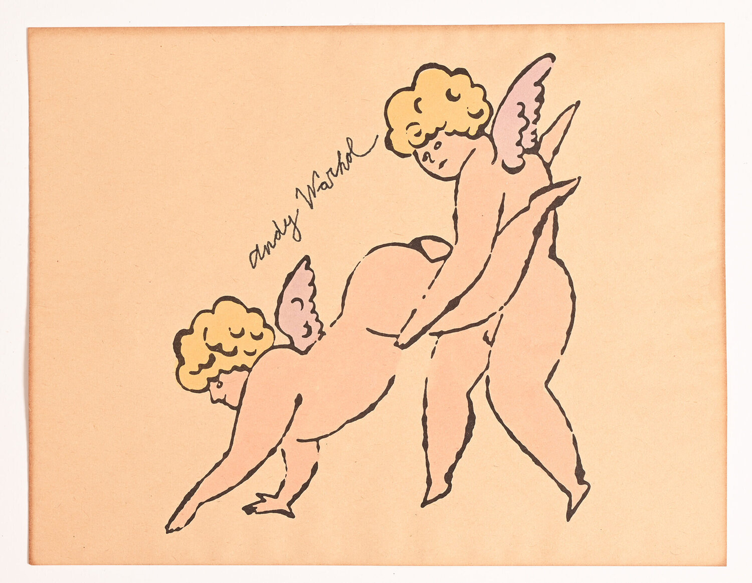 Two Angels Playing Andy Warhol Print for sale