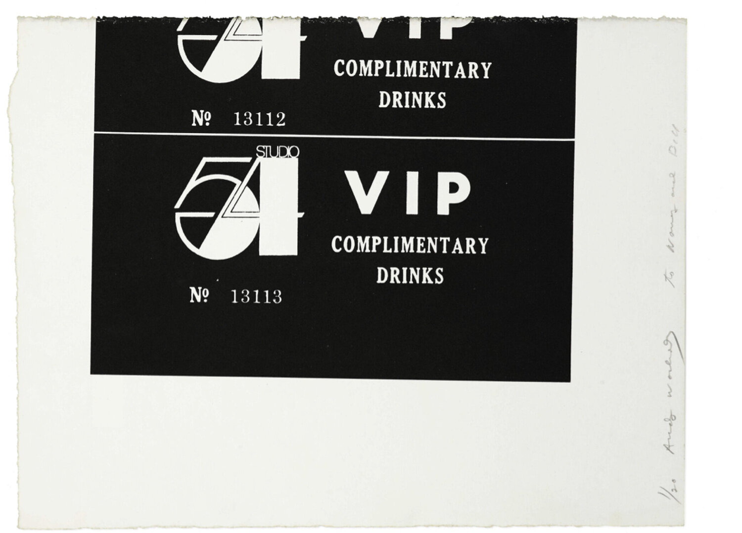 Complimentary drink Studio 54 Andy Warhol Stampa in vendita