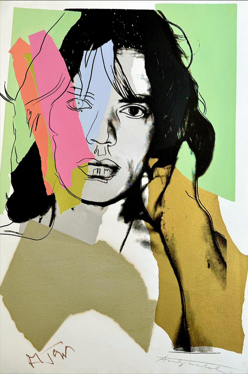 Mick Jagger' Color Screenprint Andy Warhol Afdruk te koop