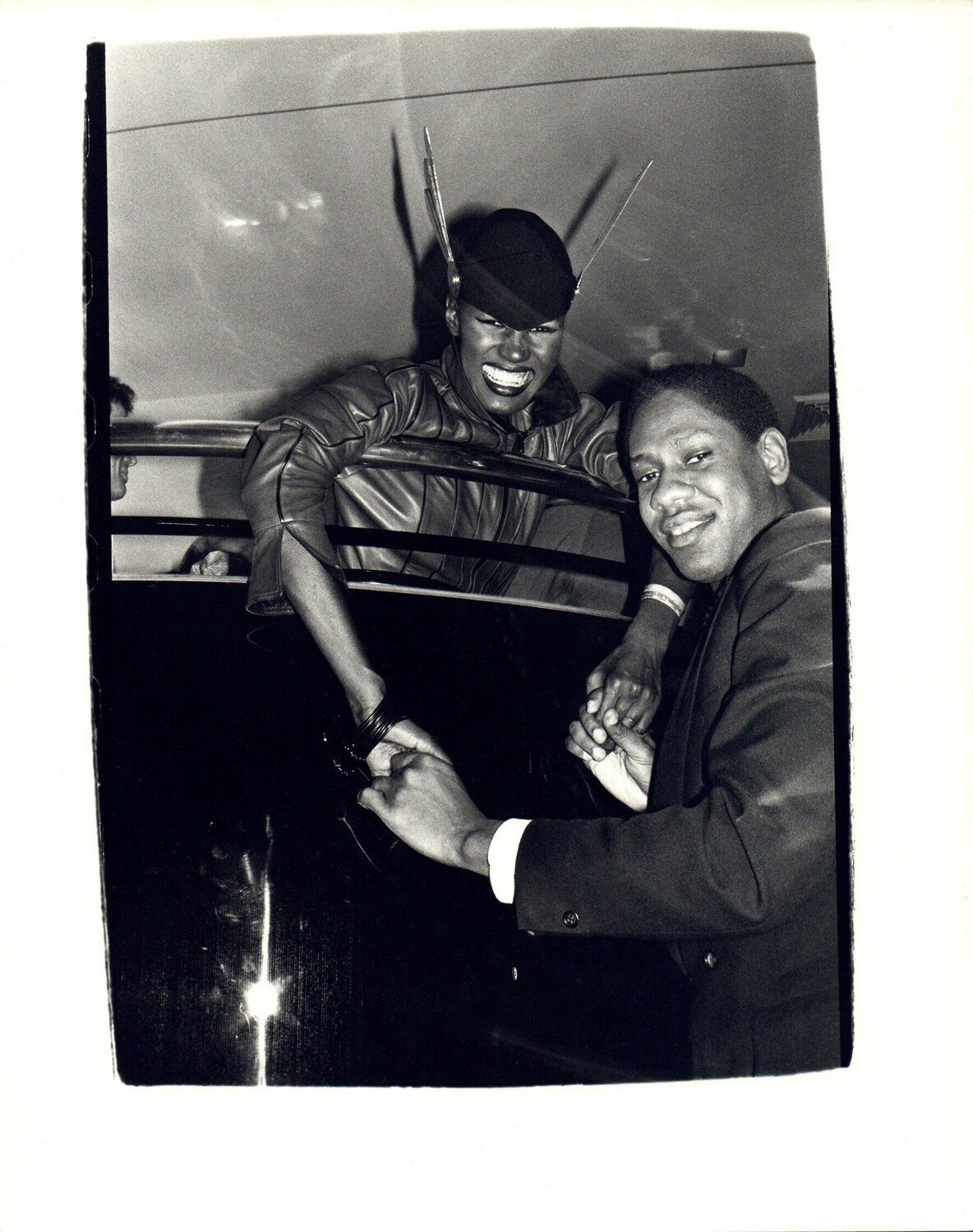 Grace Jones and Andre Leon Talley at Studio 54 Andy Warhol Fotografia in vendita