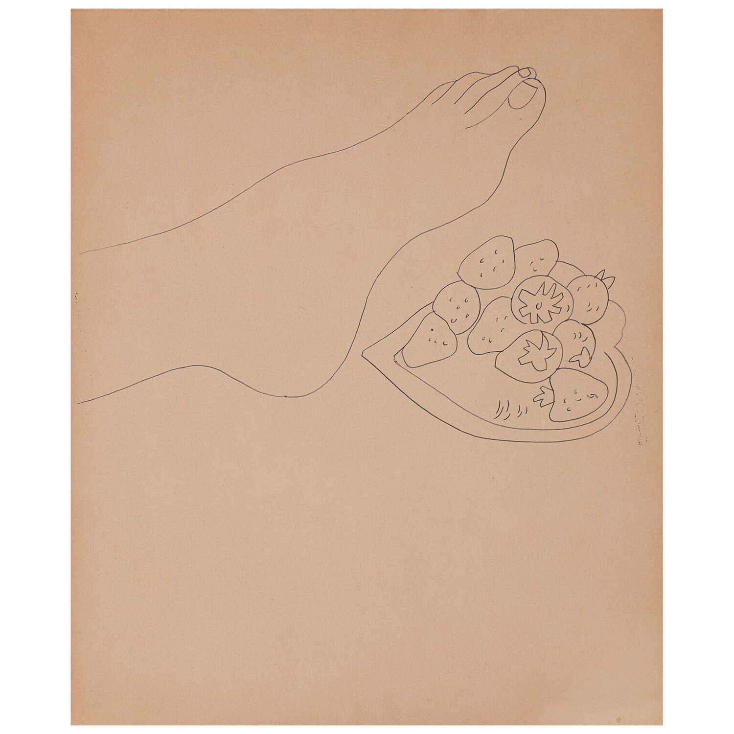Foot with Strawberries Andy Warhol Work on Paper for sale