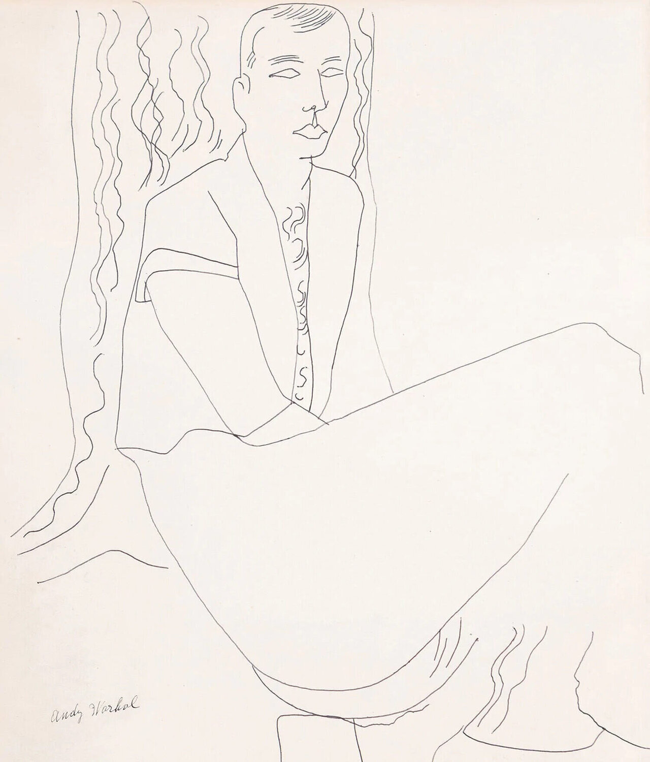 Seated Gentleman Andy Warhol Work on Paper for sale