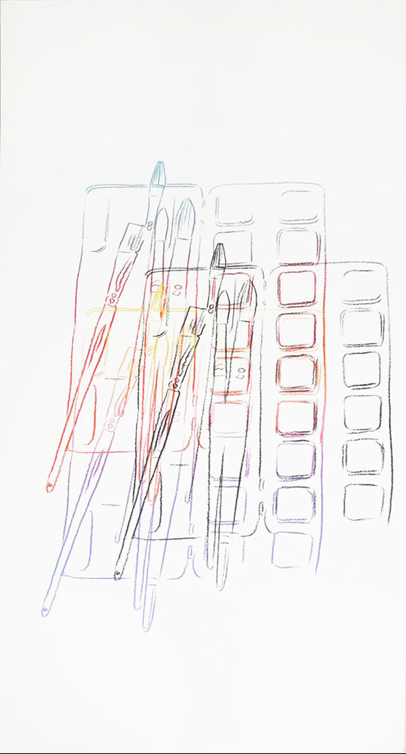 Watercolor Paint Kit With Brushes Andy Warhol Stampa in vendita
