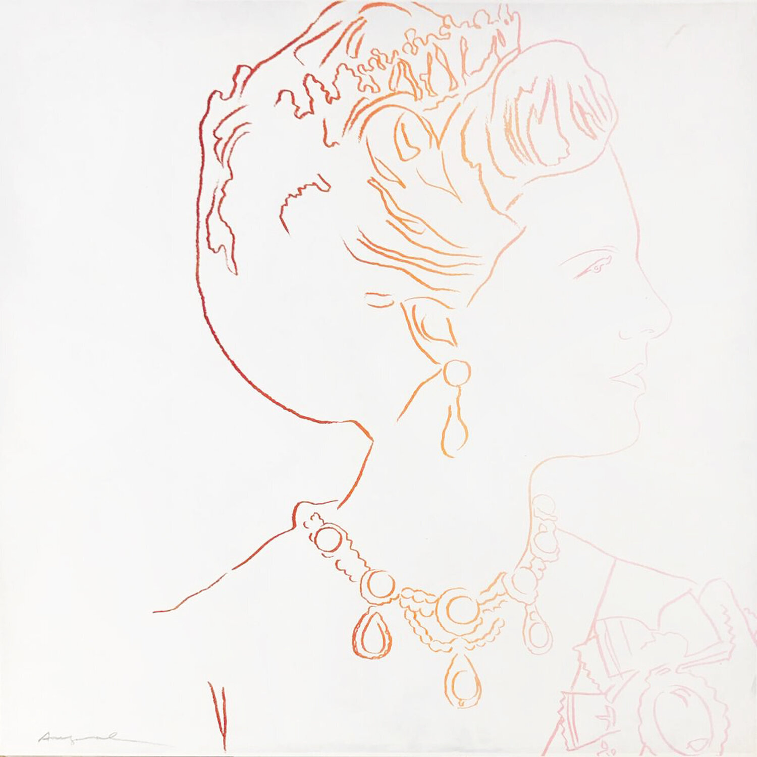 Reigning Queens: Queen Margrethe II of Denmark (Unique) Andy Warhol Druck zu verkaufen