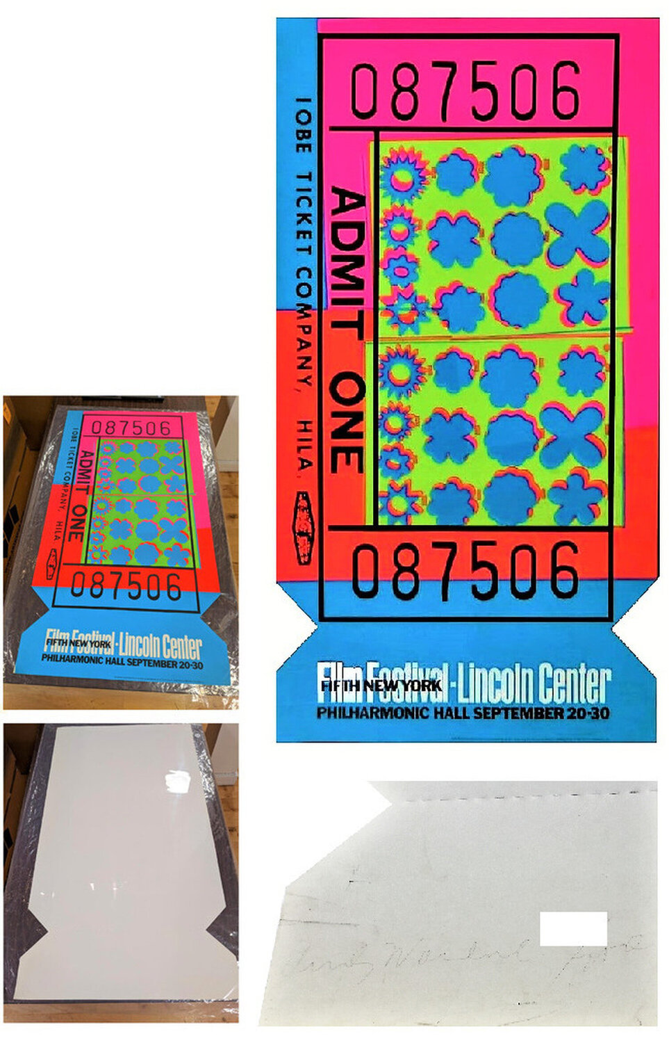 “Lincoln Center Ticket”, ACRYLIC EDITION, Signed/Numbered 44 of 200. Andy Warhol Druck zu verkaufen