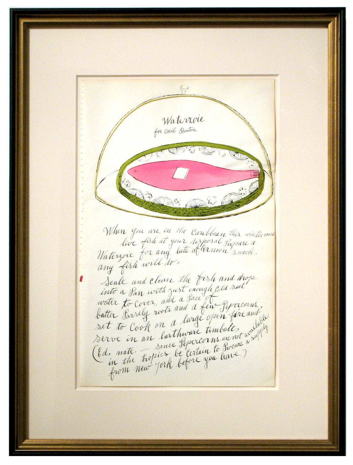 Waterzoie for Cecil Beaton Andy Warhol Opera su carta in vendita