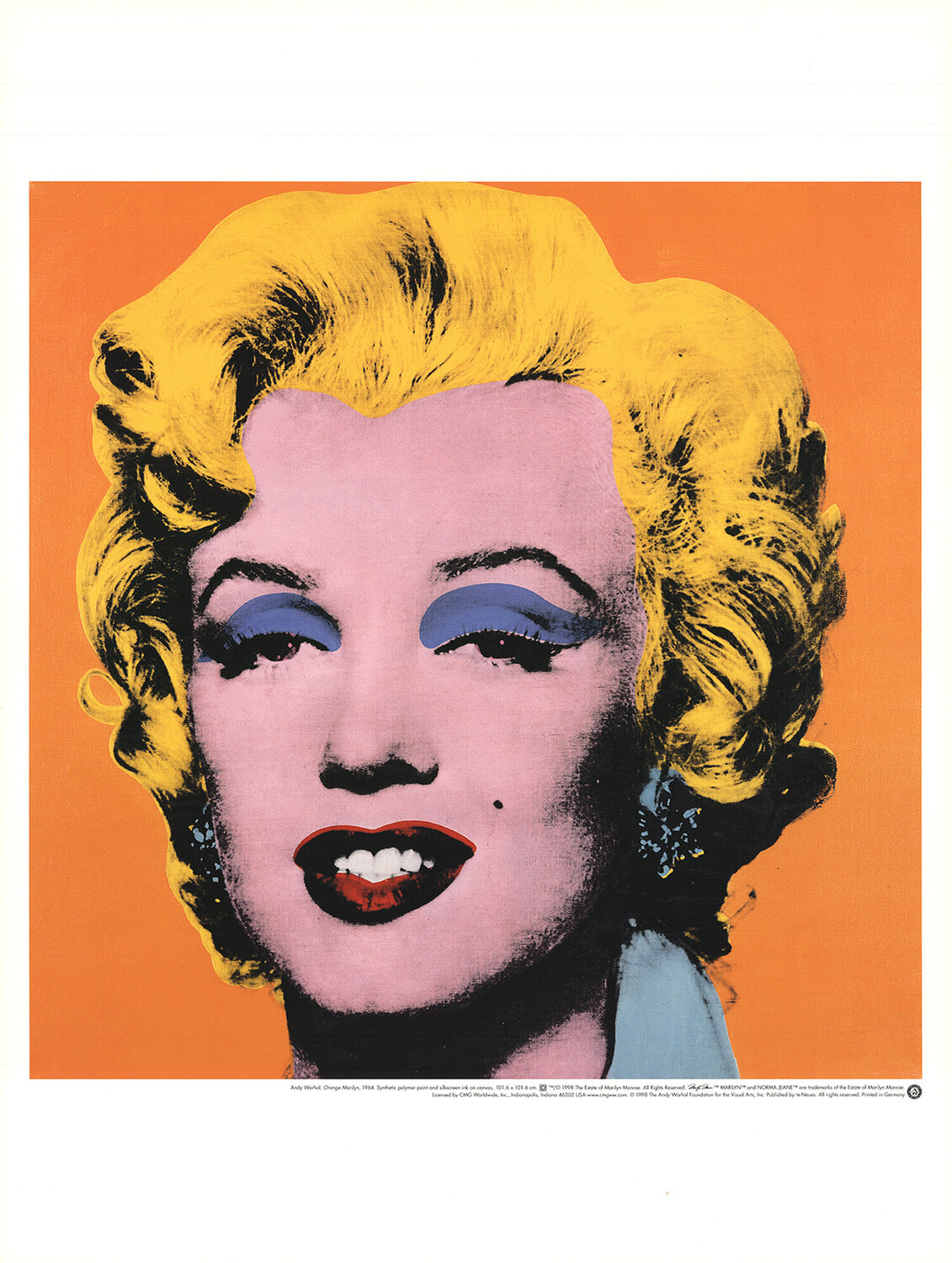 Marilyn, Orange Shot on White Background Andy Warhol Stampa in vendita