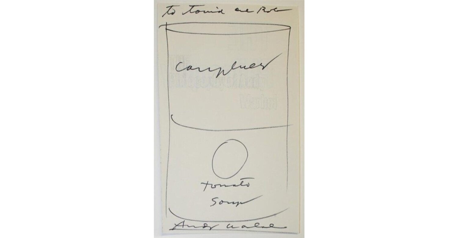Campbell's Tomato Soup - to Tonia/P Andy Warhol Werk auf Papier zu verkaufen