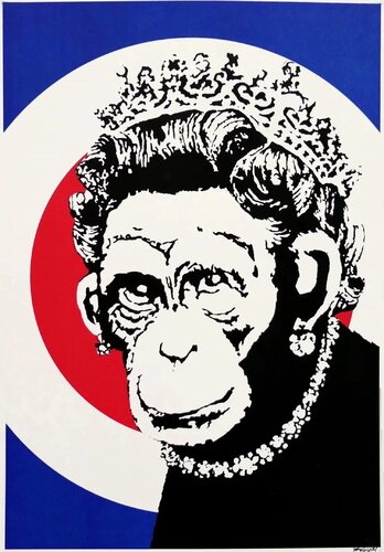 Monkey Queen (Signed) di Banksy, Stampa in vendita su Singulart