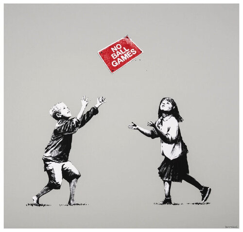 No Ball Games - Grey (Signed) di Banksy, Stampa in vendita su Singulart