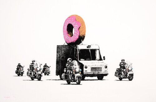Donuts (Strawberry) di Banksy, Stampa in vendita su Singulart