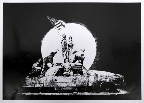 Silver Flag [BA55] di Banksy, Stampa in vendita su Singulart