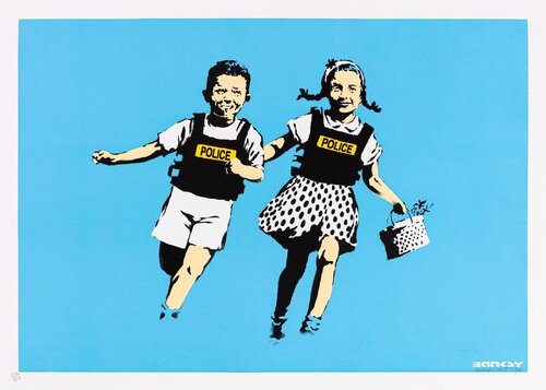 Jack & Jill (Police Kids) di Banksy, Stampa in vendita su Singulart