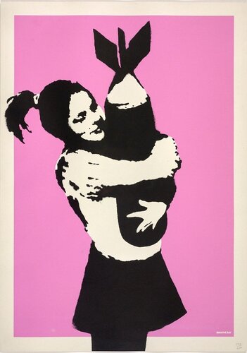 Bomb Love, (Bomb Hugger), 2003 di Banksy, Stampa in vendita su Singulart