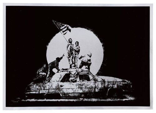 Flag (Silver) van Banksy, Afdruk te koop op Singulart