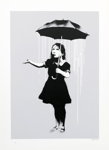 Nola (white rain) (Signed) van Banksy, Afdruk te koop op Singulart