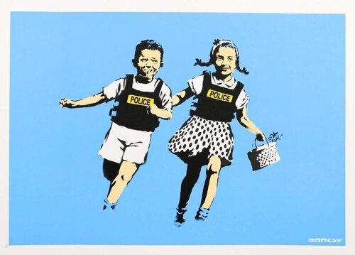 Jack and Jill (Police Kids) (Unsigned) van Banksy, Afdruk te koop op Singulart