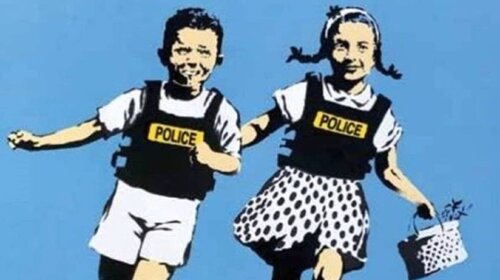 Jack & Jill (Police Kids) (unsigned) van Banksy, Afdruk te koop op Singulart