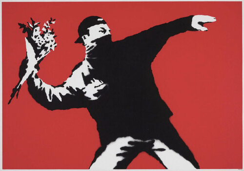Love is in the Air di Banksy, Stampa in vendita su Singulart