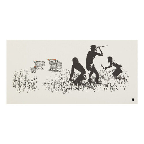 Trolley Hunters (White), (Signed) di Banksy, Stampa in vendita su Singulart