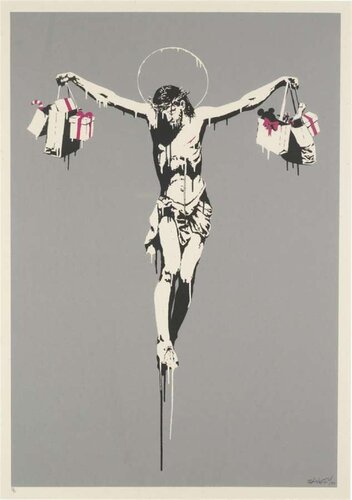 Christ With Shopping Bags (AKA Consumer Jesus or CWSB) van Banksy, Afdruk te koop op Singulart