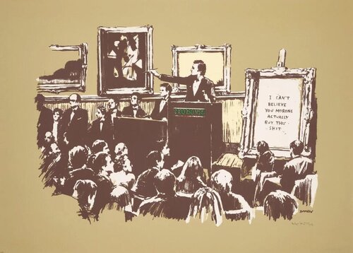 Morons (Sepia), (Signed) di Banksy, Stampa in vendita su Singulart