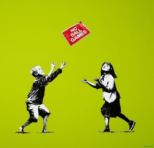 No Ball Games (Green) di Banksy, Stampa in vendita su Singulart