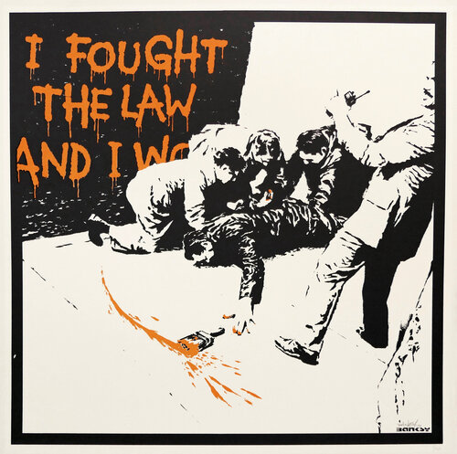 I Fought The Law (Signed) van Banksy, Afdruk te koop op Singulart