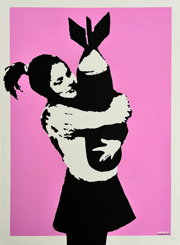 Bomb Love / Bomb Hugger (Signed) van Banksy, Afdruk te koop op Singulart