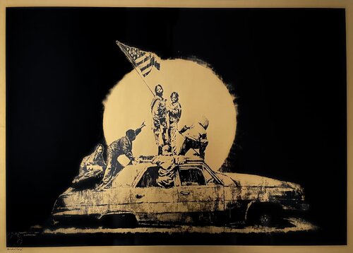 Flag (Gold) van Banksy, Afdruk te koop op Singulart