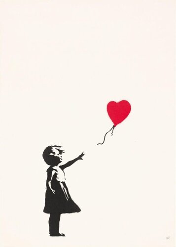版画 Banksy x Post Modern Vandal (PINK) ED85 Banksy x Post Modern Vandal Girl With Heart Shaped Float – 7