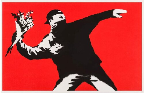 Love Is In The Air von Banksy, Druck kaufen auf Singulart