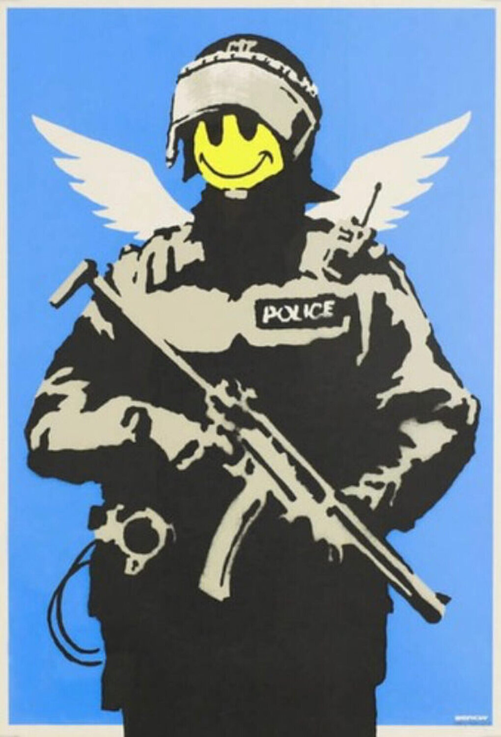 Flying Copper (Unsigned) Banksy Stampa in vendita