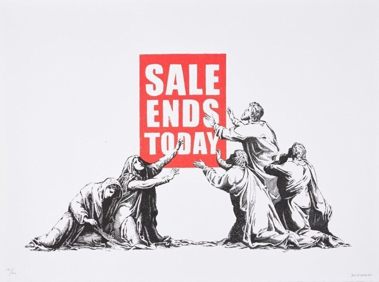 Sale Ends (Signed) Banksy Stampa in vendita