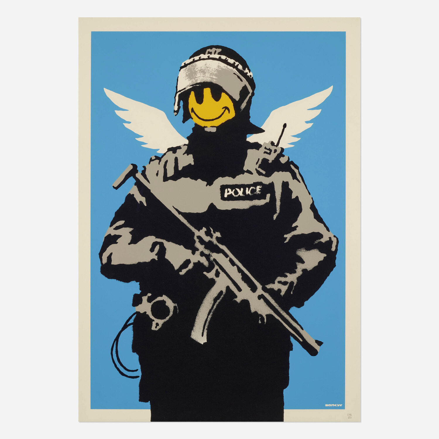 Flying Copper (Unsigned) Banksy Stampa in vendita