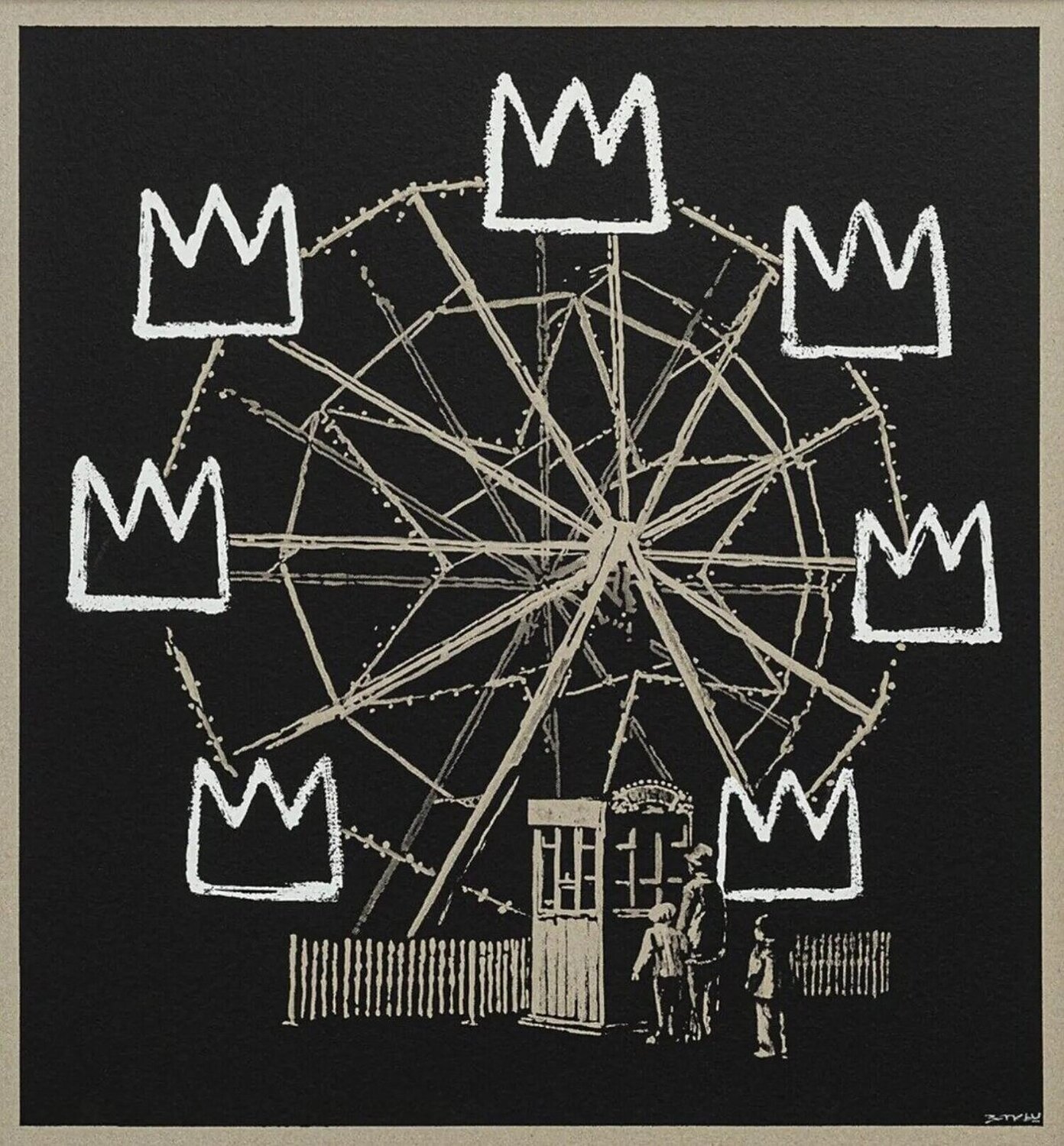 Banksquiat (Grey) Banksy Stampa in vendita