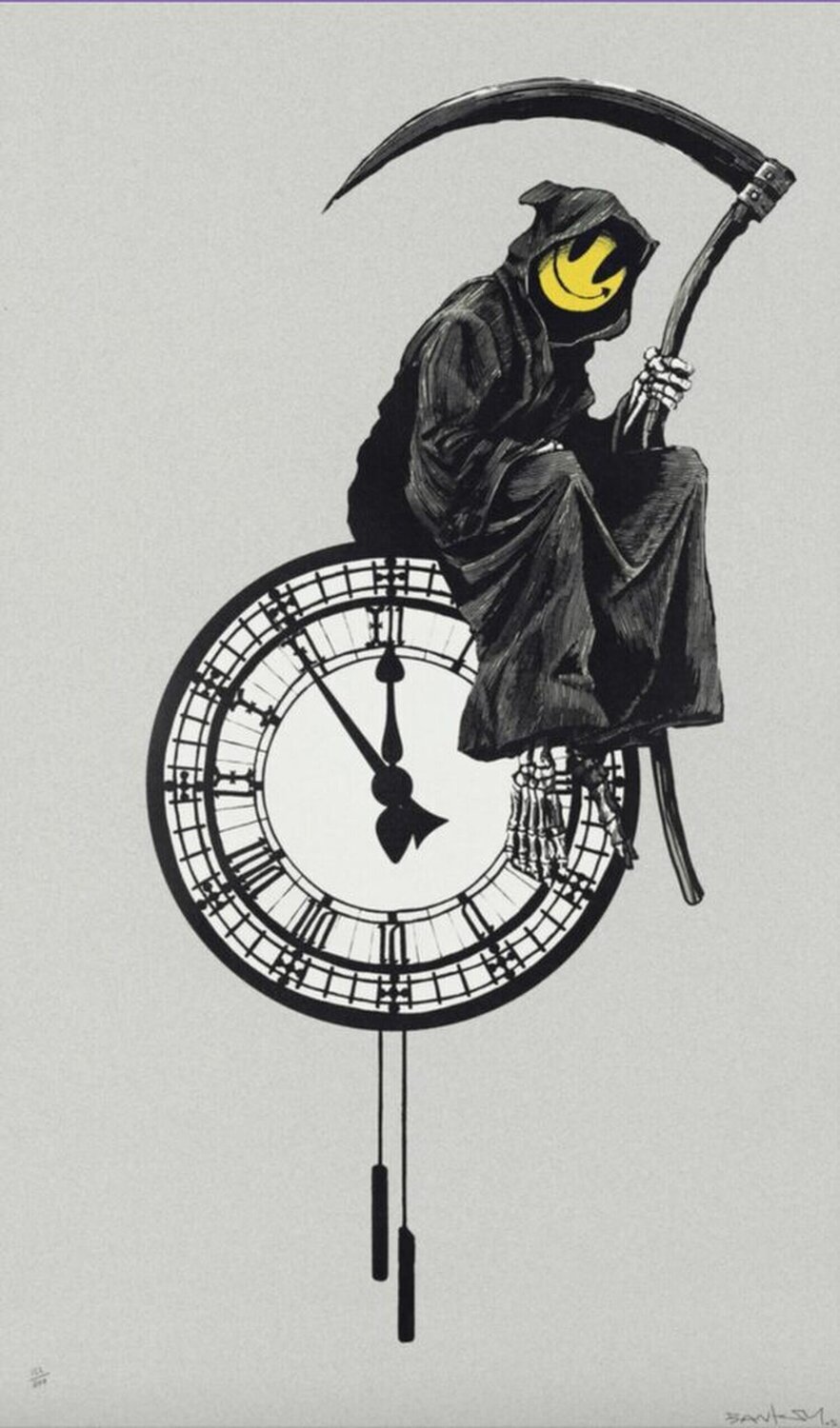 Grin Reaper' (Signed) Banksy Print for sale