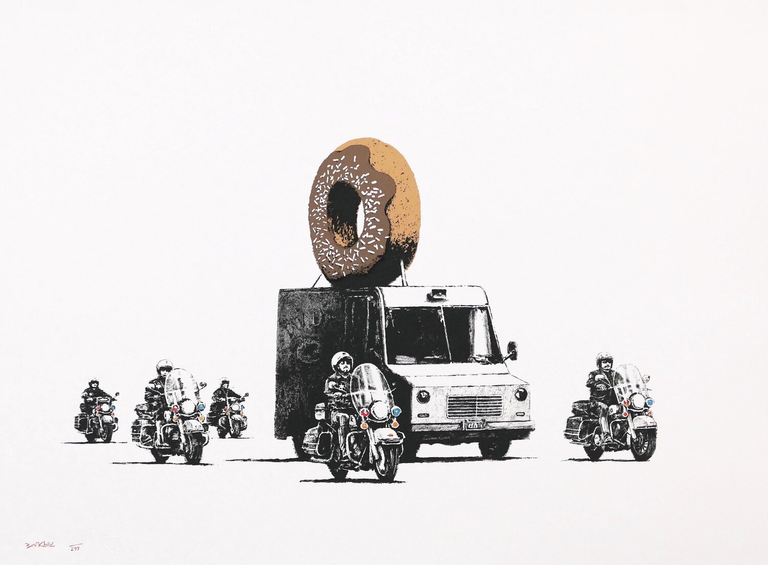 Donuts, Chocolate Banksy Print for sale