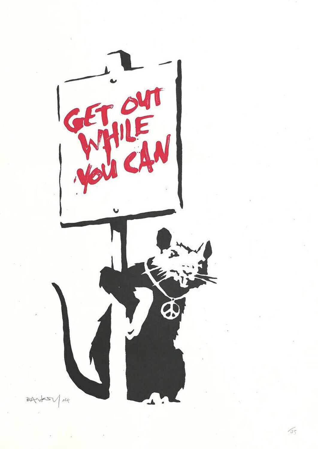 Get Out While You Can Banksy Afdruk te koop