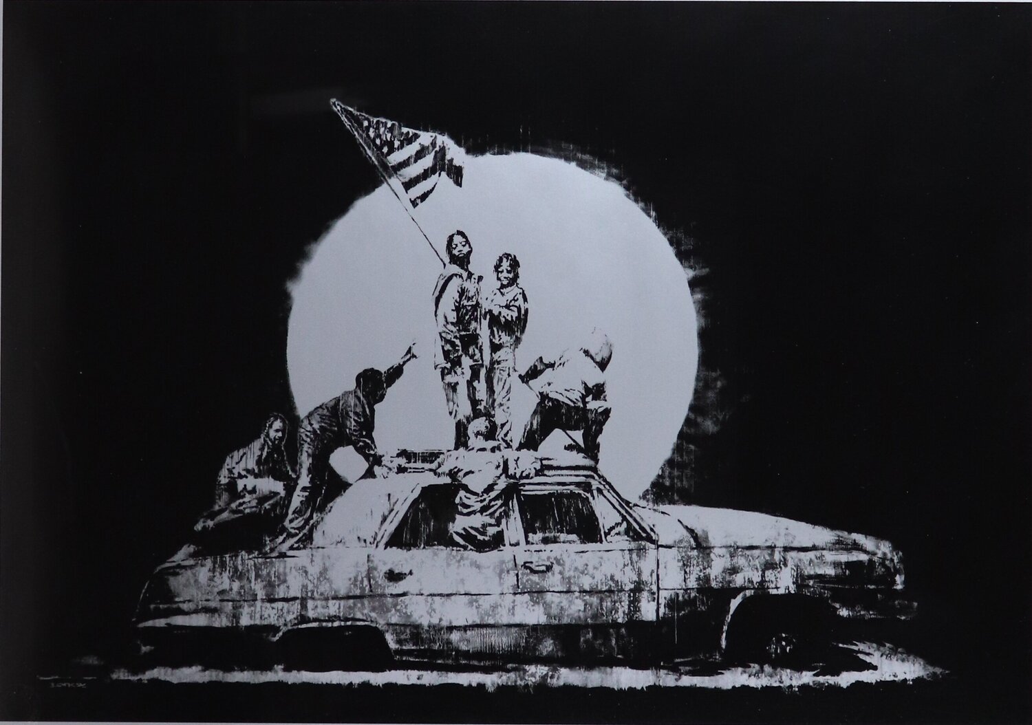 Flag(Silver) Banksy Stampa in vendita