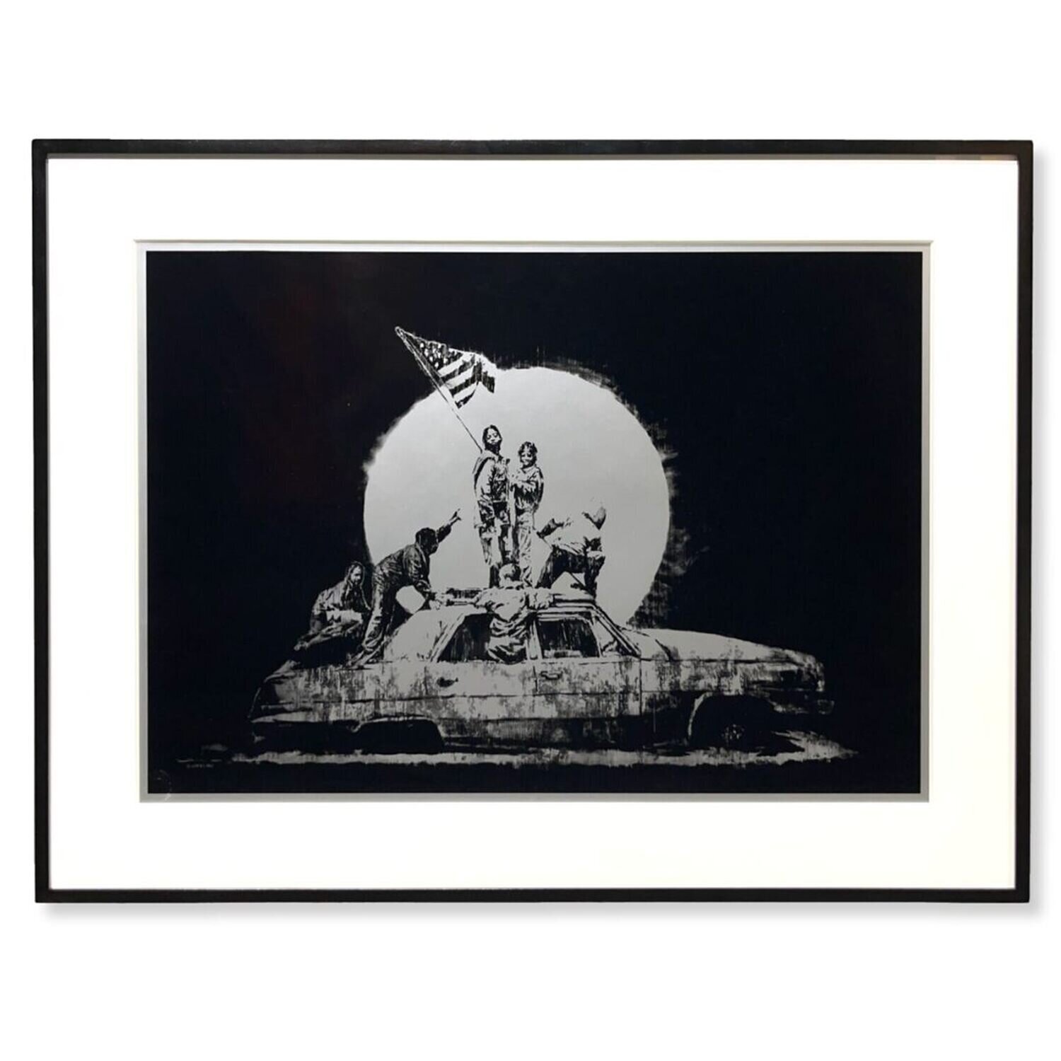 Flag (Silver) Banksy Afdruk te koop