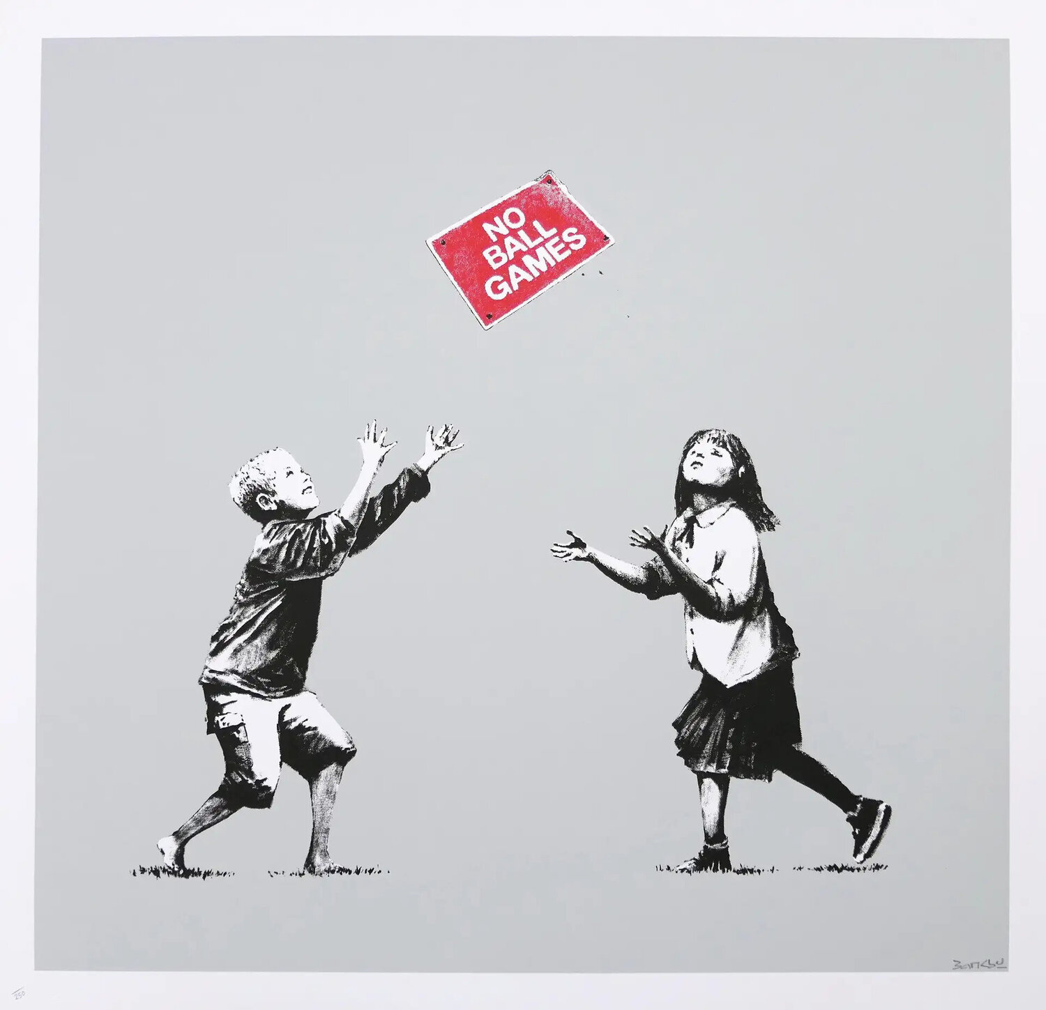 No Ball Games (Grey) Banksy Stampa in vendita