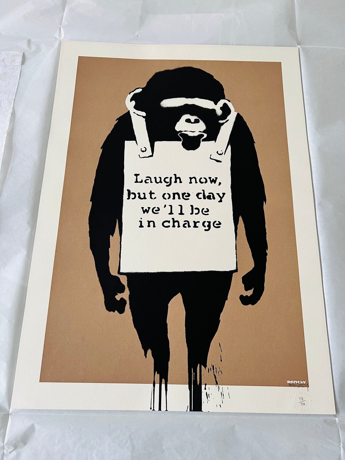 Laugh Now Banksy Stampa in vendita