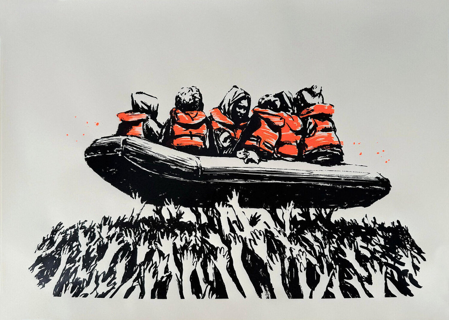 Banksy Migrant Boat (Glastonbury 2025) Banksy Stampa in vendita